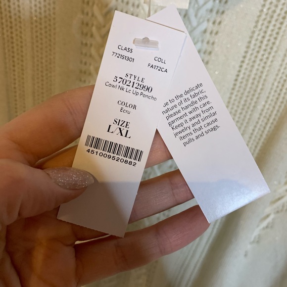 WHBM Sparkly Cowl Neck Sweater Poncho New H - Picture 5 of 7